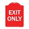 Signmission Designer Series Parking Lot Exit Only, Red & White Aluminum Sign, 24" L, 18" H, RW-1824-23423 A-DES-RW-1824-23423 - alternate 1